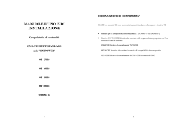 MANUALE D`USO E DI INSTALLAZIONE