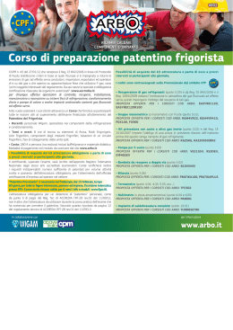 Corso di preparazione patÎnî:ino frigorista - Arbo
