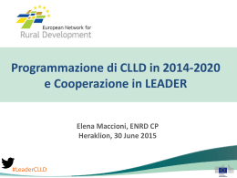 Programmazione di CLLD in 2014-2020 e Cooperazione in LEADER