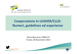 Cooperazione in LEADER/CLLD - Sviluppo Rurale 2014-2020