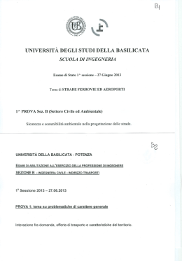 I e II prova scritta - Università degli Studi della Basilicata