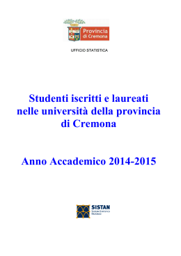 Studenti iscritti e laureati nelle universit&agrave; provinciali (A.A. 2014