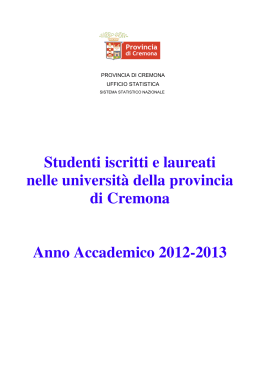Studenti iscritti e laureati nelle universit&agrave; provinciali (A.A. 2012