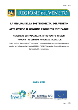 la misura della sostenibilita` del veneto attraverso il genuine
