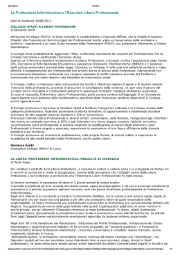 La Professione Infermieristica e l`Esercizio Libero Professionale