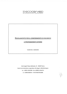 Regolamento per il conferimento incarichi professionisti