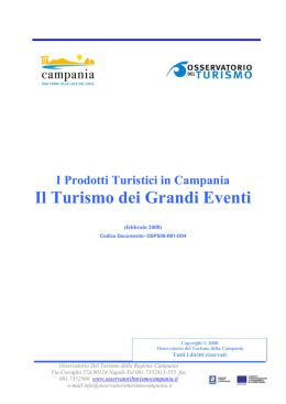 I prodotti turistici in Campania. Il turismo dei grandi eventi