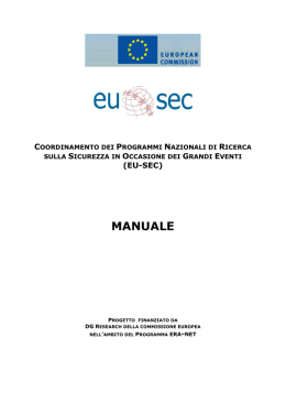 Manuale EU-SEC - Osservatorio Nazionale sulle Manifestazioni