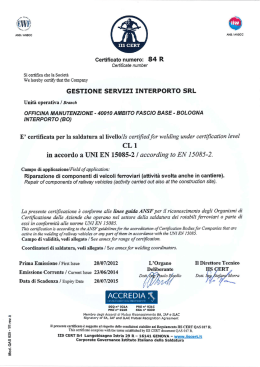 UNI EN 15085-2 Certificazione saldatura al