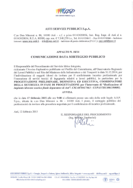 comunicazione data sorteggio pubblico