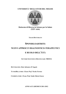 spondiloartriti - ROAD Unimol - Universit&agrave; degli Studi del Molise