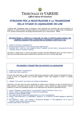 Istruzioni per la trasmissione on line delle