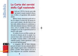 La Carta dei servizi della Cgil nazionale