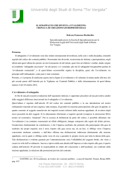 Il subappalto che diventa avvalimento