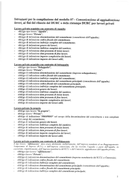 Istruzioni per la compilazione del modello 07