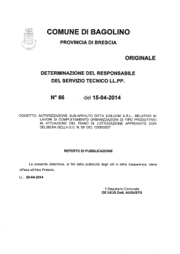 LLPP Determinazione n. 66 del 15.04.2014