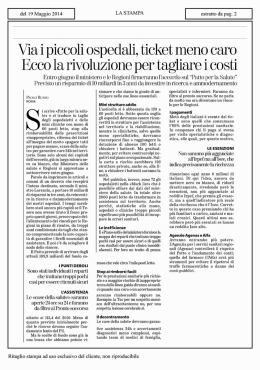 via i piccoli ospedali, ticket meno caro ecco la rivoluzione per