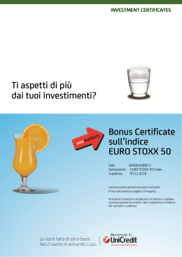 Bonus Certificate sull`indice EURO STOXX 50