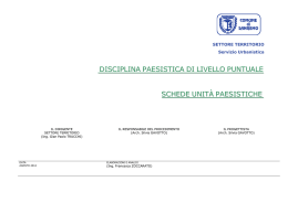 Schede Unit&agrave; Paesistiche
