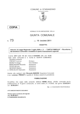 "CARTA FAMIGLIA" - Riconferma del beneficio comunale e