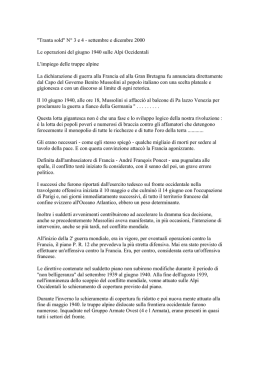 Le operazioni del giugno 1940 sulle Alpi Occidentali