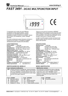 FAST 3491 - DC/AC MULTIFUNCTION INPUT