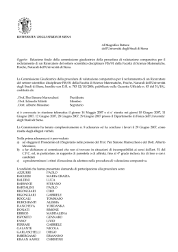 Relazione finale dell - Universit&agrave; degli Studi di Siena
