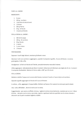 TORTA AL LIMONE INGREDIENTI: