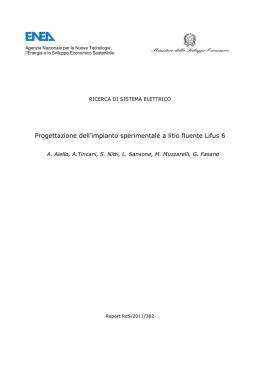 Progettazione dell`impianto sperimentale a litio fluente Lifus 6 (ENEA)