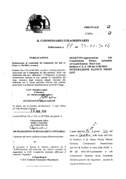 delibere cs n 99 del 22gen2016 approvazione atti commissione