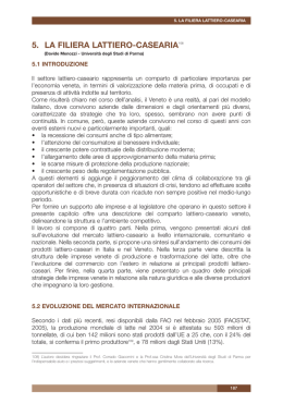 La filiera lattiero - casearia