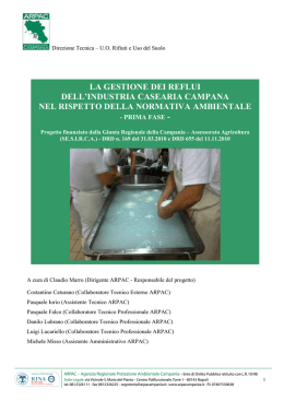 la gestione dei reflui dell`industria casearia campana