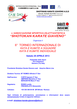shotokan karate giaveno - Centro Sportivo Kanazawa