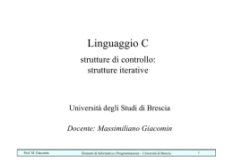 Linguaggio C: strutture di controllo iterative