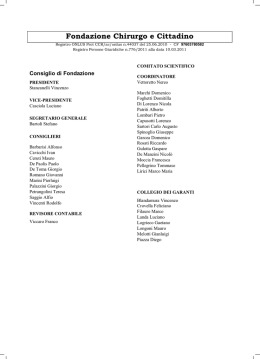 Leggi il report in pdf - Fondazione "Chirurgo e Cittadino"