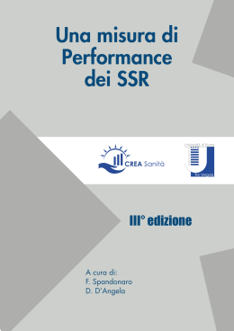 III° edizione Una misura di performance dei SSR