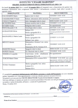 INSEGNANTE MATERIA RICEVIMENTO