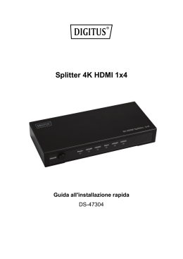 Splitter 4K HDMI 1x4 Guida all`installazione rapida