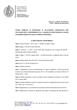 Decreto n. 21/2014 - Dipartimento di Lingue, Letterature e Studi