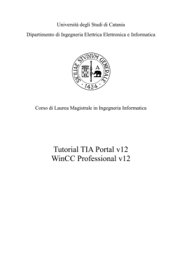Manuale di Utilizzo TIA Portal - Ingegneria Informatica e delle