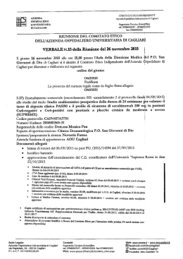 Delibera del 20 Gennaio, n.21 Addendum Studio