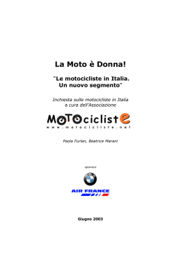 Studio statistico "La Moto &egrave; donna"