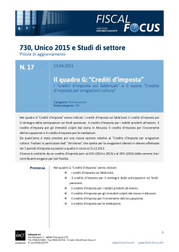 Crediti d`imposta