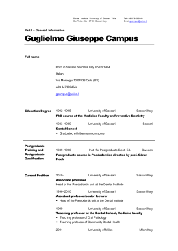 CVitae english - Università di Sassari