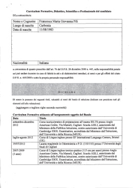 CV - Universit&agrave; degli studi di Cagliari.