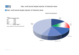 Italy: world second largest exporter of Industrial valves