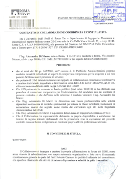 CONTRATTO DI COLLABORAZIONE COORDINATA E
