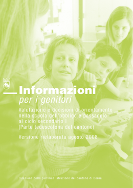 Informazioni per i genitori - Valutazione e decisioni di orientamento