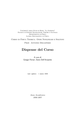 Onde non lineari e solitoni