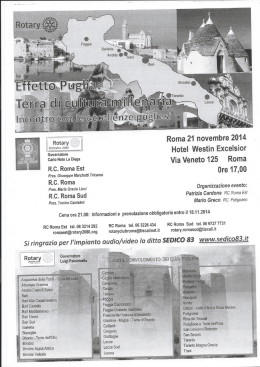 Roma 21 novembre 2014 Hotel Westin Excelsior